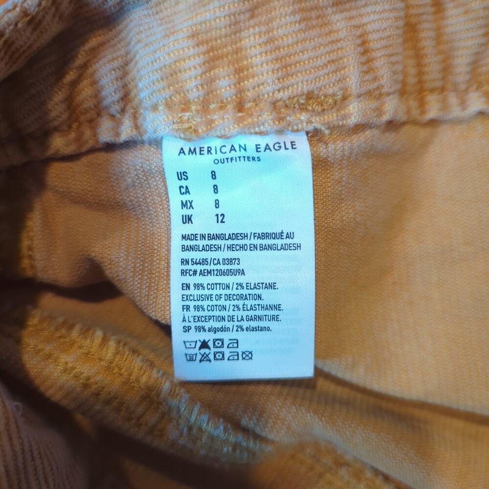 American Eagle Peach Corduroy Shorts Y2K Soft Girl Festival Size 8 - Picture 6 of 6